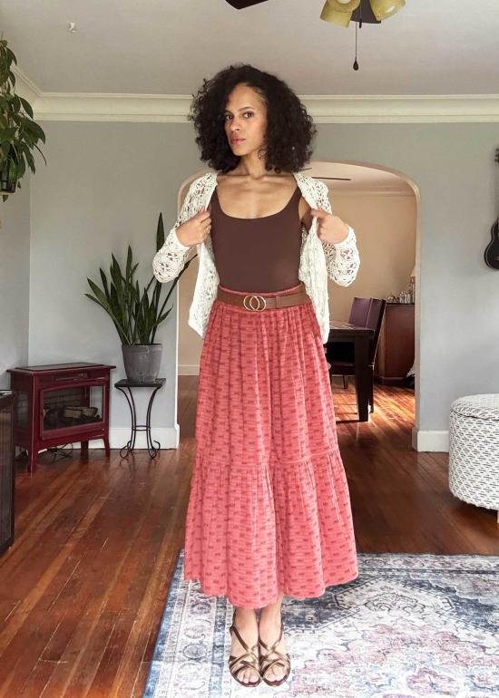  에이스 앤 지그 미디 스커트 에이스앤지그 라라 플라운스 스커트 팔레트