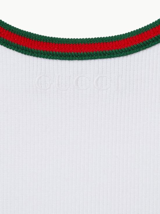 26SS 구찌 웹 코튼 탱크 탑 815851XJG5O 9692 White - GUCCI
