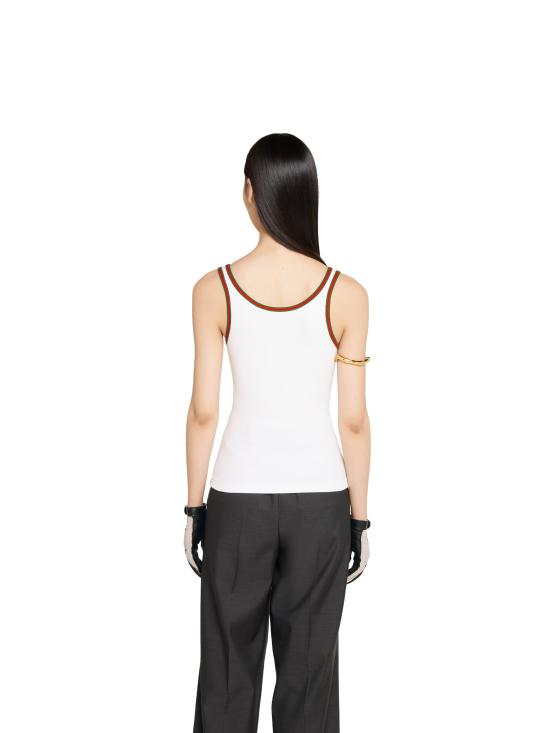 26SS 구찌 웹 코튼 탱크 탑 815851XJG5O 9692 White - GUCCI