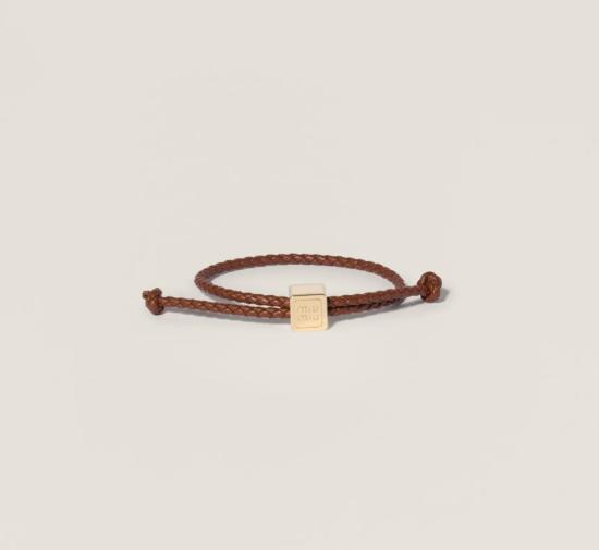 26SS 미우미우 레더 브레이슬릿 5IB7722IGY F0046 COGNAC