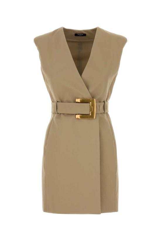 26SS 발망 숏 원피스 GF1R5168CG43 0AN Beige o Tan