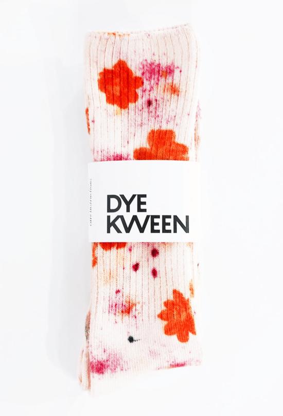  DYE KWEEN 양말 다이 퀸 프레스드 플라워 대나무