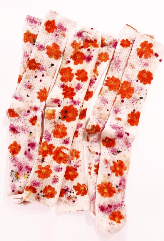  DYE KWEEN 양말 다이 퀸 프레스드 플라워 대나무 - OTHER BRANDS