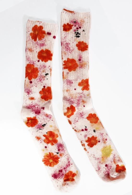  DYE KWEEN 양말 다이 퀸 프레스드 플라워 대나무 - OTHER BRANDS