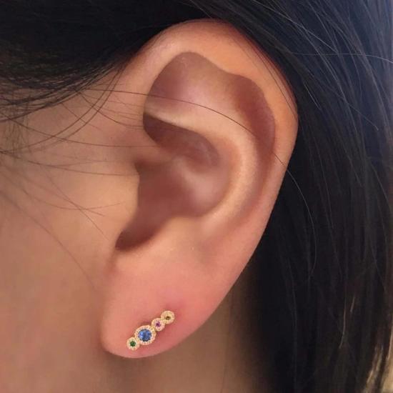  제니 권 디자인스 이어링 제니 권 디자인 저니 블루 사파이어 스터드 귀걸이 (단품) - JENNIE KWON DESIGNS