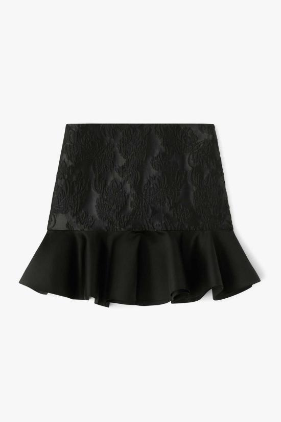  가니 숏 스커트 새틴 클로크 미니 스커트 - GANNI