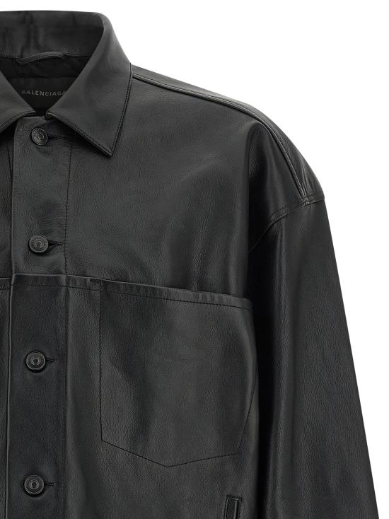 26SS 발렌시아가 가죽 자켓 856343TMS031000 Black - BALENCIAGA