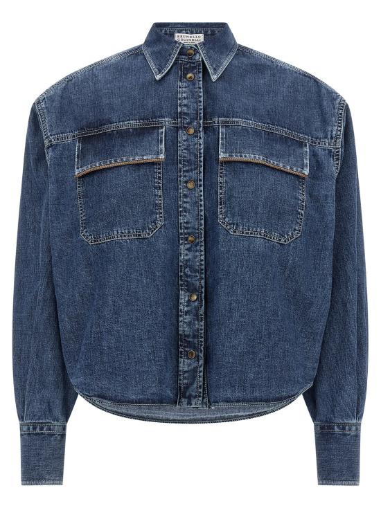 26SS 브루넬로 쿠치넬리 블라우스 MH192RB526C9031 Blue