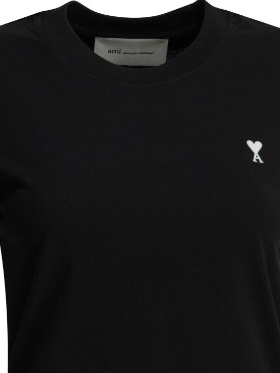 26SS 아미 스몰 하트 로고 코튼 크롭 티셔츠 FTS347 724045 BLACK - AMI
