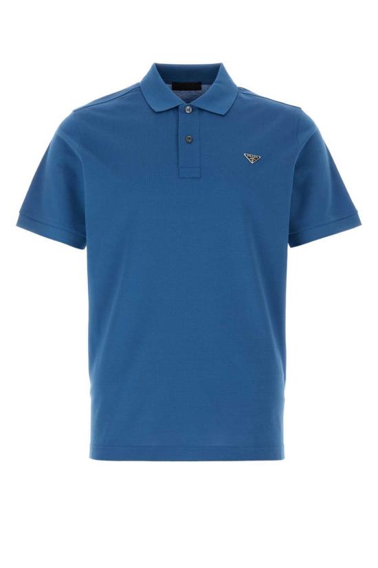 26FW 프라다 로고 모티프 폴로 셔츠 UJN4441867F0076 S WM3 Light blue