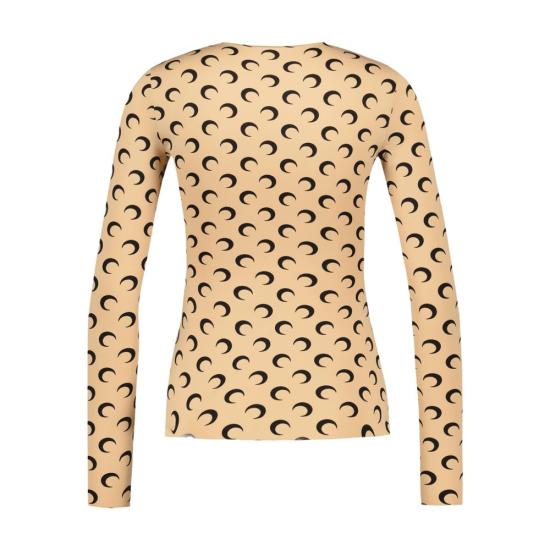 26SS 마린세르 크레센트 문 프린트 긴팔 티셔츠 WTS006ACJER0001 TA10 multicolor - MARINE SERRE