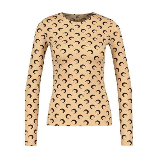 26SS 마린세르 크레센트 문 프린트 긴팔 티셔츠 WTS006ACJER0001 TA10 multicolor