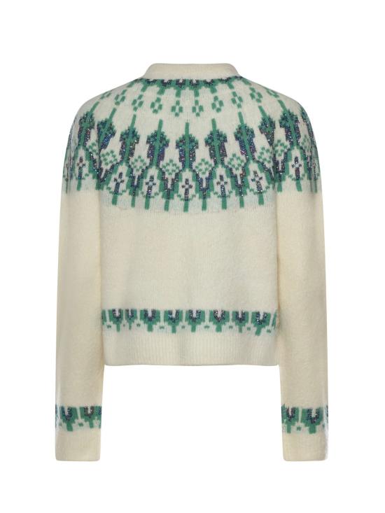  로에베 스웨터 크루넥  화이트/민트 - LOEWE