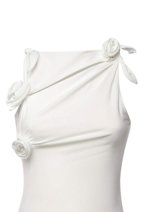  코페르니 원피스 비대칭 플로럴 아플리케 드레스 화이트 - COPERNI