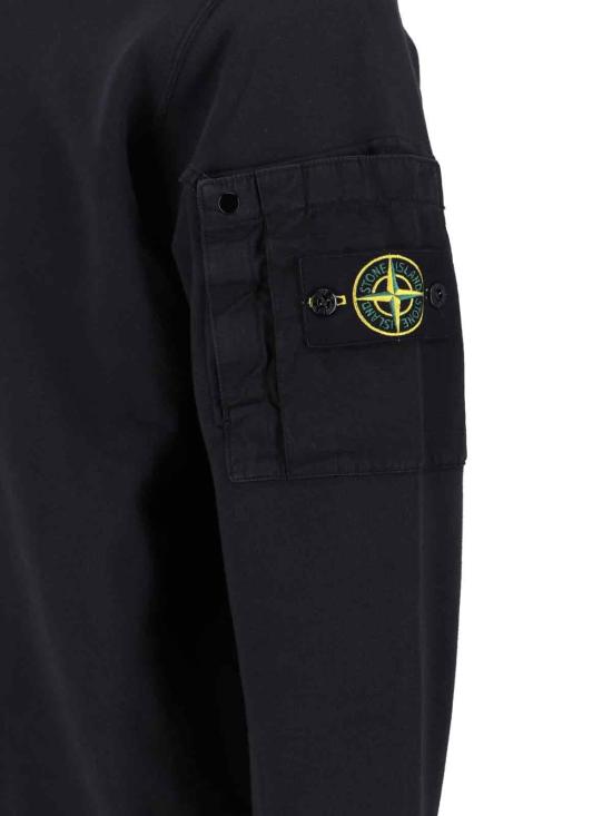 26SS 스톤 아일랜드 코튼 플리스 크루넥 스웨트셔츠 L1S156100019S0410 V0029 Black - STONE ISLAND