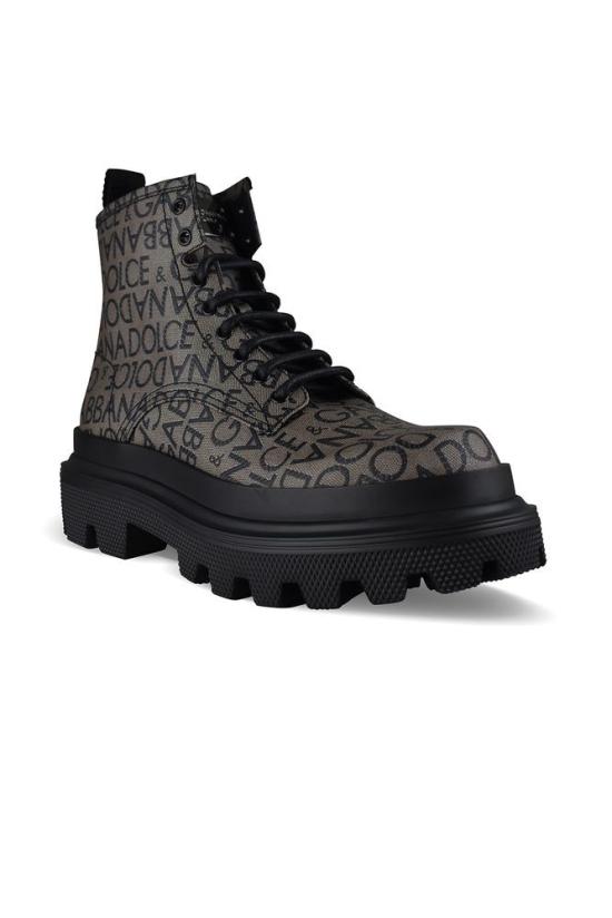  돌체앤가바나 부츠 베이지 브라운 캔버스 부티 - DOLCE & GABBANA