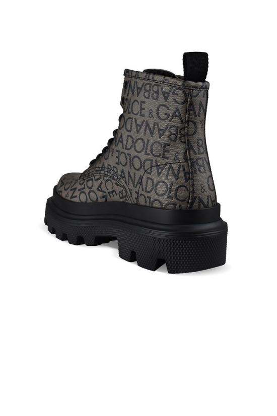  돌체앤가바나 부츠 베이지 브라운 캔버스 부티 - DOLCE & GABBANA