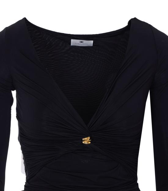 26SS 엘리자베타프랜치 긴팔 티셔츠 MD02962E2 110 Black - ELISABETTA FRANCHI