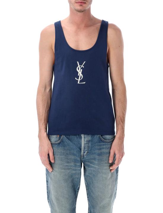 26SS 생로랑 민소매 티셔츠 858319Y38AK 4069 BLUE COBALTO