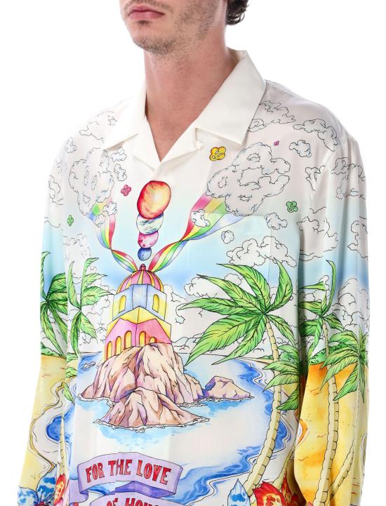 26SS 카사블랑카 반팔 티셔츠 MSS26SH00602 Bianco - CASABLANCA