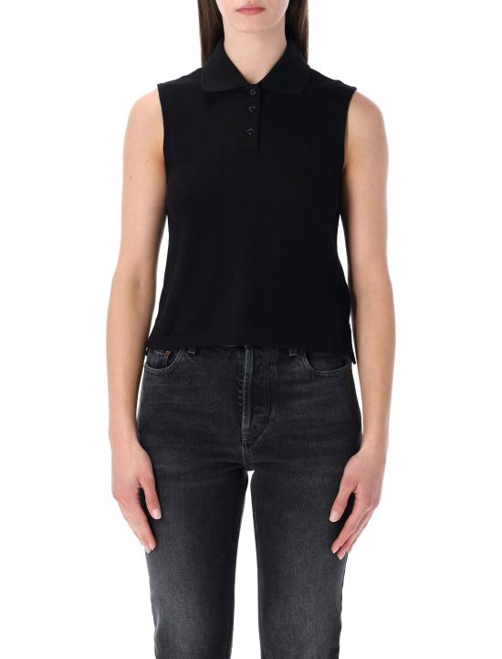 26SS 생로랑 폴로 티셔츠 862601Y37ZE 1000 Nero