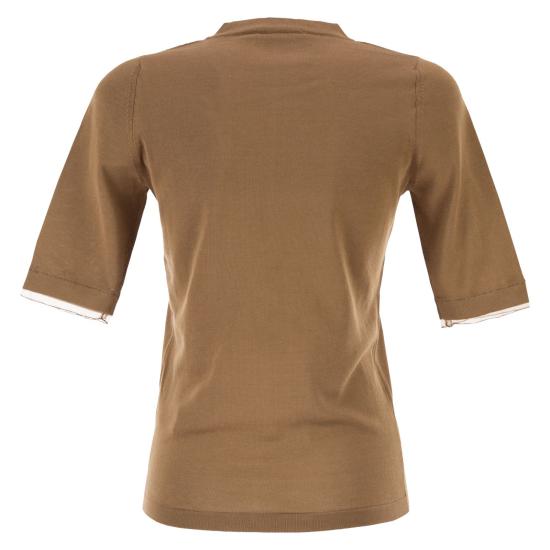 26SS 파비아나 필리피 폴로 티셔츠 MAD276F042 BROWN - FABIANA FILIPPI
