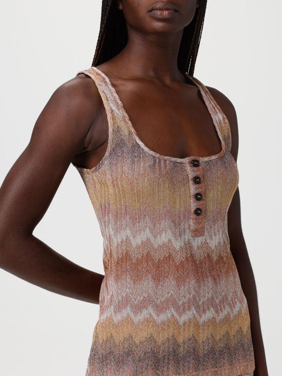 26SS 미소니 민소매 티셔츠 DS26SK04BR014S S10C0 Gold - MISSONI