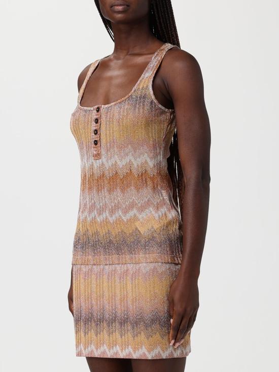 26SS 미소니 민소매 티셔츠 DS26SK04BR014S S10C0 Gold - MISSONI