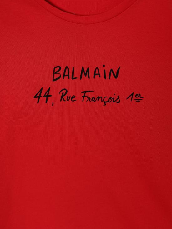 26SS [키즈] 발망 티셔츠 BY8Q71Z3672 412NE Red - BALMAIN