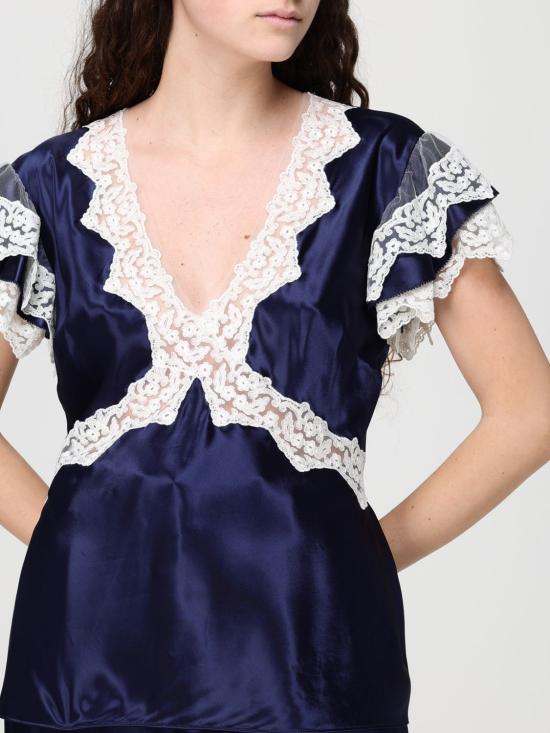 26SS 알베르타 페레티 블라우스 02211627 1290 Blue - ALBERTA FERRETTI