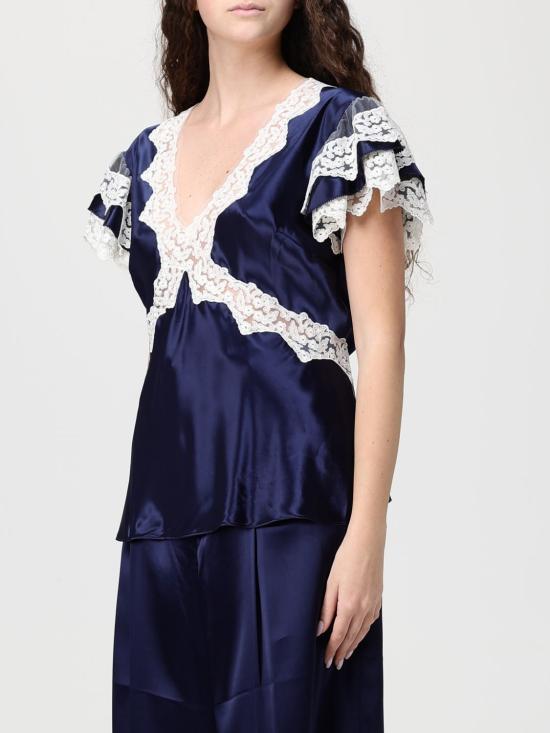 26SS 알베르타 페레티 블라우스 02211627 1290 Blue - ALBERTA FERRETTI