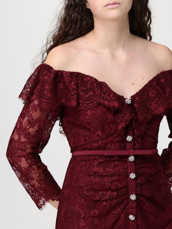 26SS 셀프 포트레이트 롱 원피스 RS26188XBU Burgundy - SELF PORTRAIT