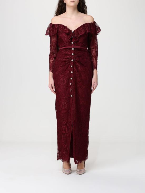 26SS 셀프 포트레이트 롱 원피스 RS26188XBU Burgundy