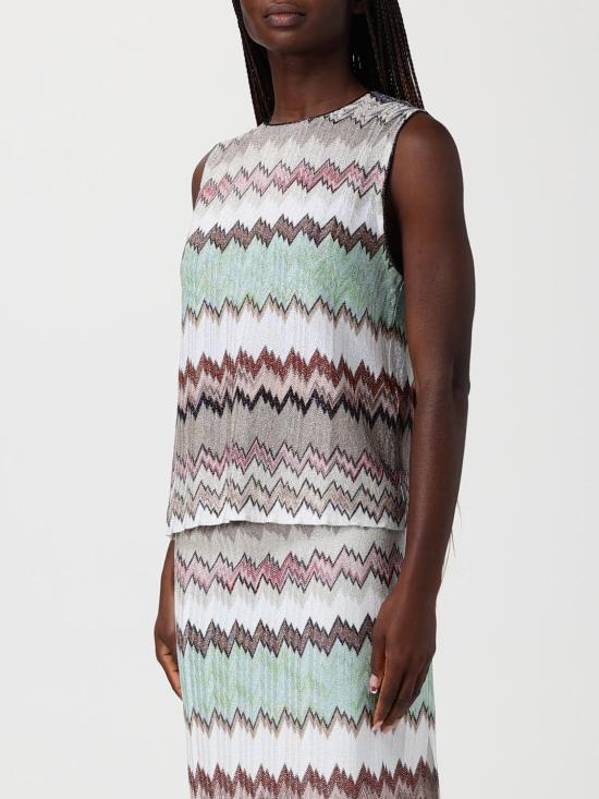 26SS 미소니 민소매 티셔츠 DS26SK0KBR014W SM9Y3 Multicolor - MISSONI