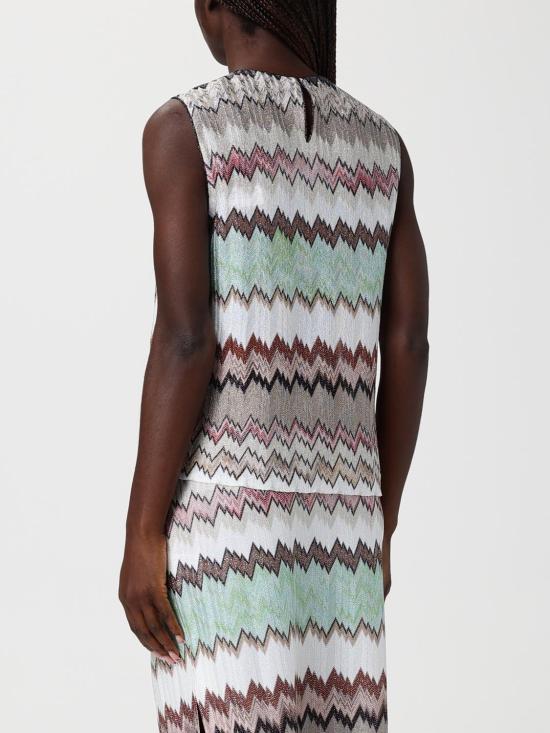 26SS 미소니 민소매 티셔츠 DS26SK0KBR014W SM9Y3 Multicolor - MISSONI