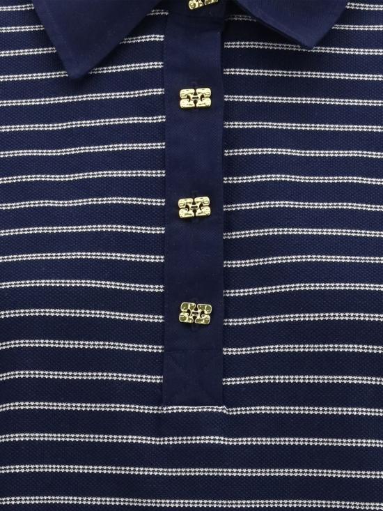 26SS 가니 스트라이프 러플 폴로 티셔츠 A1050063 683 Sky - GANNI