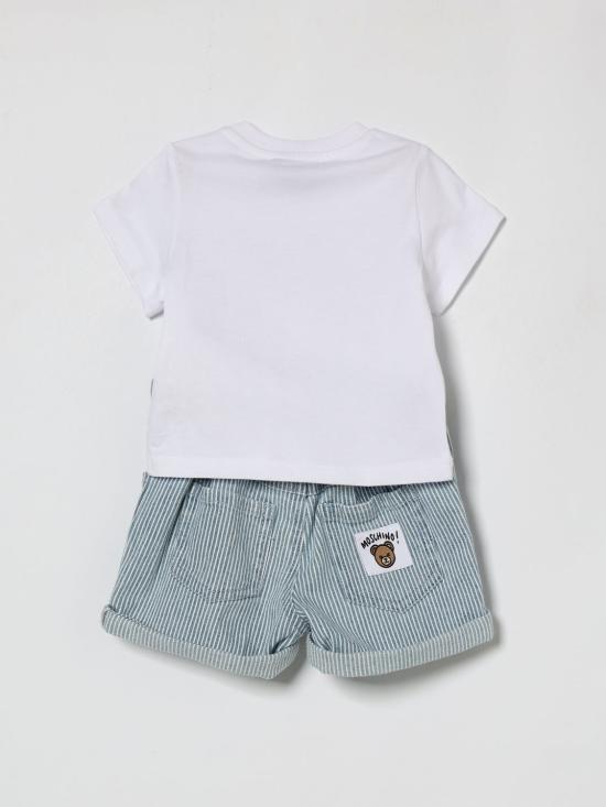 26SS [키즈] 모스키노 오버롤 MUG01OLXE63 86816 Striped - MOSCHINO