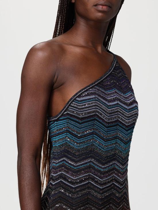 26SS 미소니 롱 원피스 DS26SG1GBK01H9 SM9ZT Blue - MISSONI