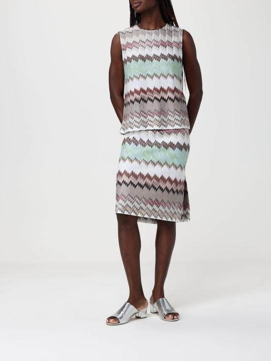 26SS 미소니 미디 스커트 DS26SH0VBR014W SM9Y3 Multicolor - MISSONI