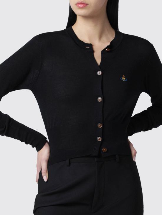 26SS 비비안웨스트우드 베아 크롭드 가디건 1803002UY001A N402 Black - VIVIENNE WESTWOOD