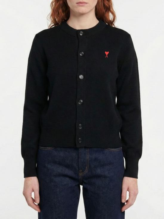 26SS 아미 크루넥 울 가디건 FKC361001 009 Black