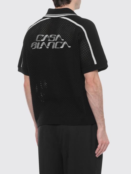 26SS 카사블랑카 반팔 셔츠 MSS26KW1320 01 Black - CASABLANCA