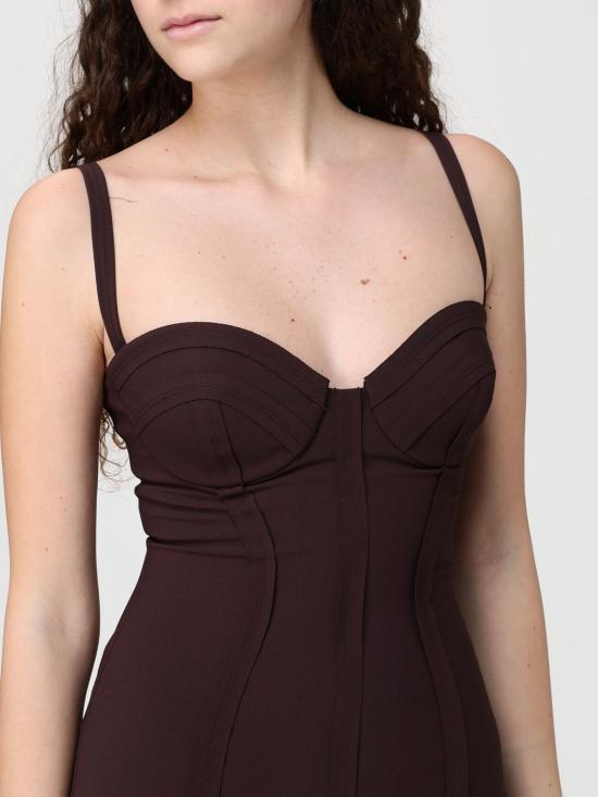 26SS 엘리자베타프랜치 롱 원피스 AB91861E2 644 Brown - ELISABETTA FRANCHI