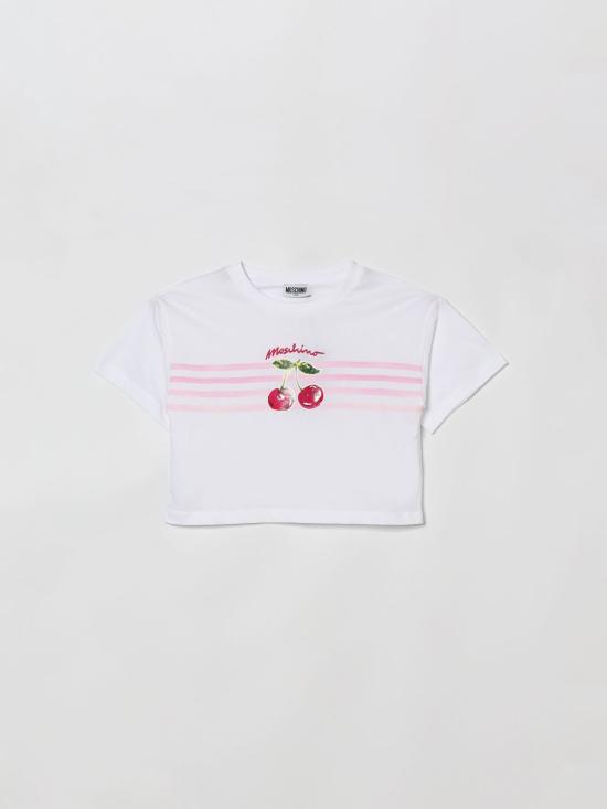 26SS [키즈] 모스키노 티셔츠 HDM06YLAA02 10101 White