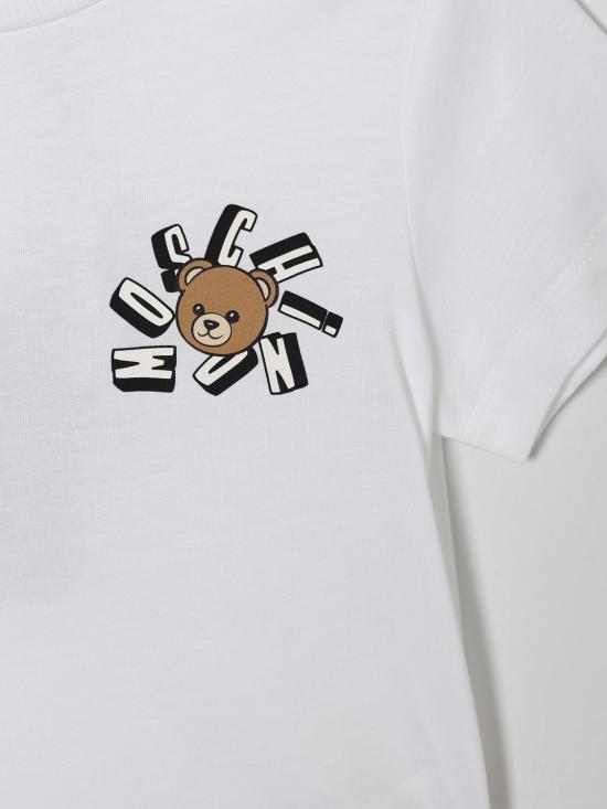 26SS [키즈] 모스키노 티셔츠 HUM05OLAA03 10101 White - MOSCHINO