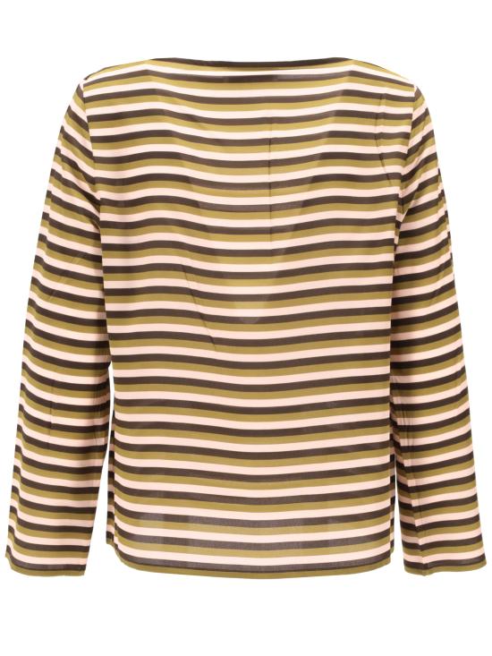 26FW 미우미우 로고패치 스트라이프 롱슬리브탑 MT2144SOOO1731 F04DA EBANO FELCE - MIU MIU