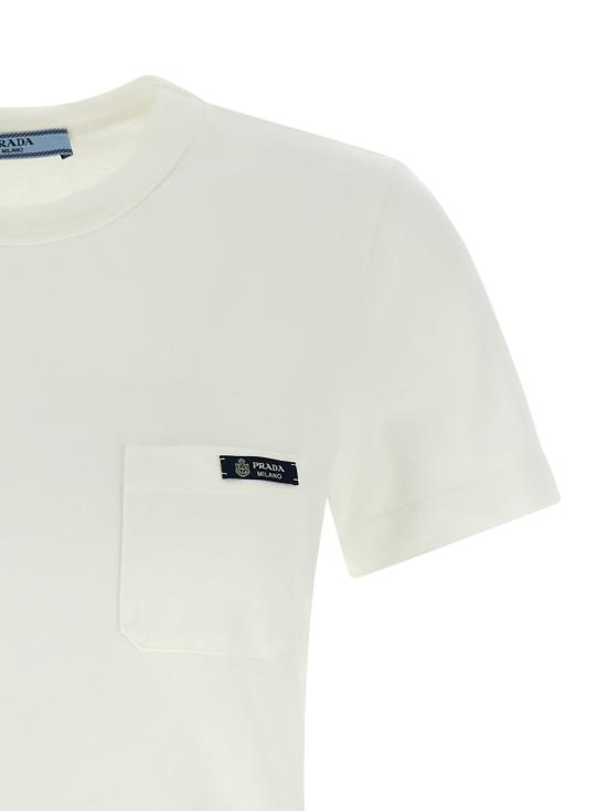 26SS 프라다 반팔 티셔츠 3573BSOOO18ZEF0009 White - PRADA