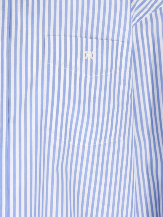 26SS 셀린느 스트라이프 코튼 포플린 크롭 셔츠 RC0941389 CBA0 Clear Blue - CELINE