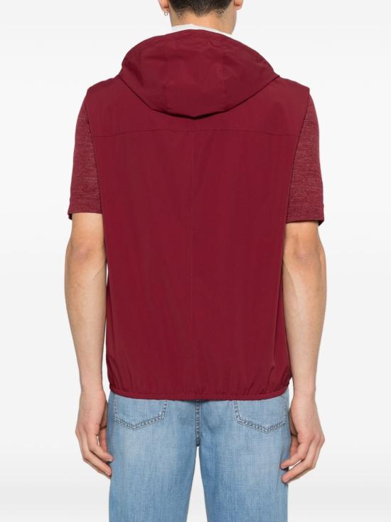 26SS 브루넬로 쿠치넬리 멤브레인 나일론 웨이스트코트 MM49A7450G C1830 Red - BRUNELLO CUCINELLI