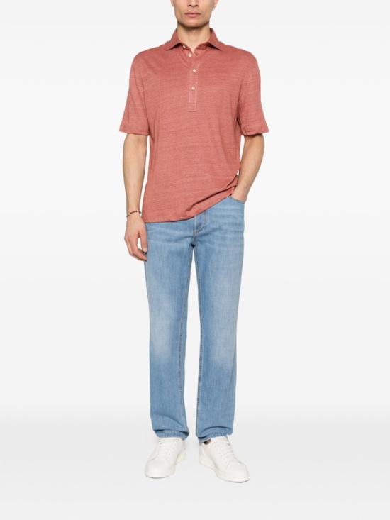 26SS 브루넬로 쿠치넬리 저지 폴로 셔츠 MR8273915 C694 Red - BRUNELLO CUCINELLI